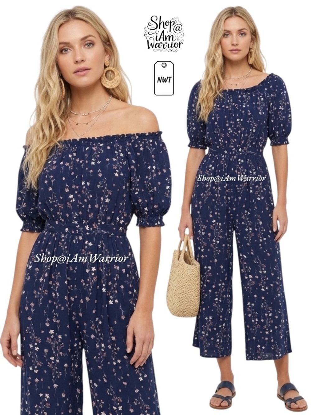 Gal Meets Glam NWT floral cropped wide leg jumpsuit *shop@iamwarrior